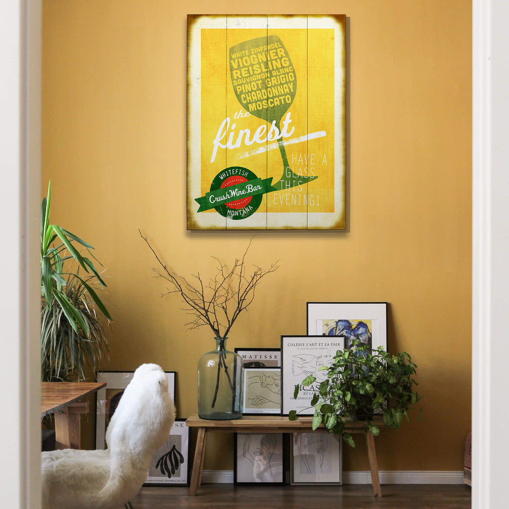 The Finest White Wines - Wood & Metal Wall Art