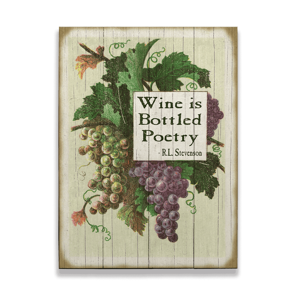 Wine is Bottled Poetry: Generic - Wood & Metal Wall Art