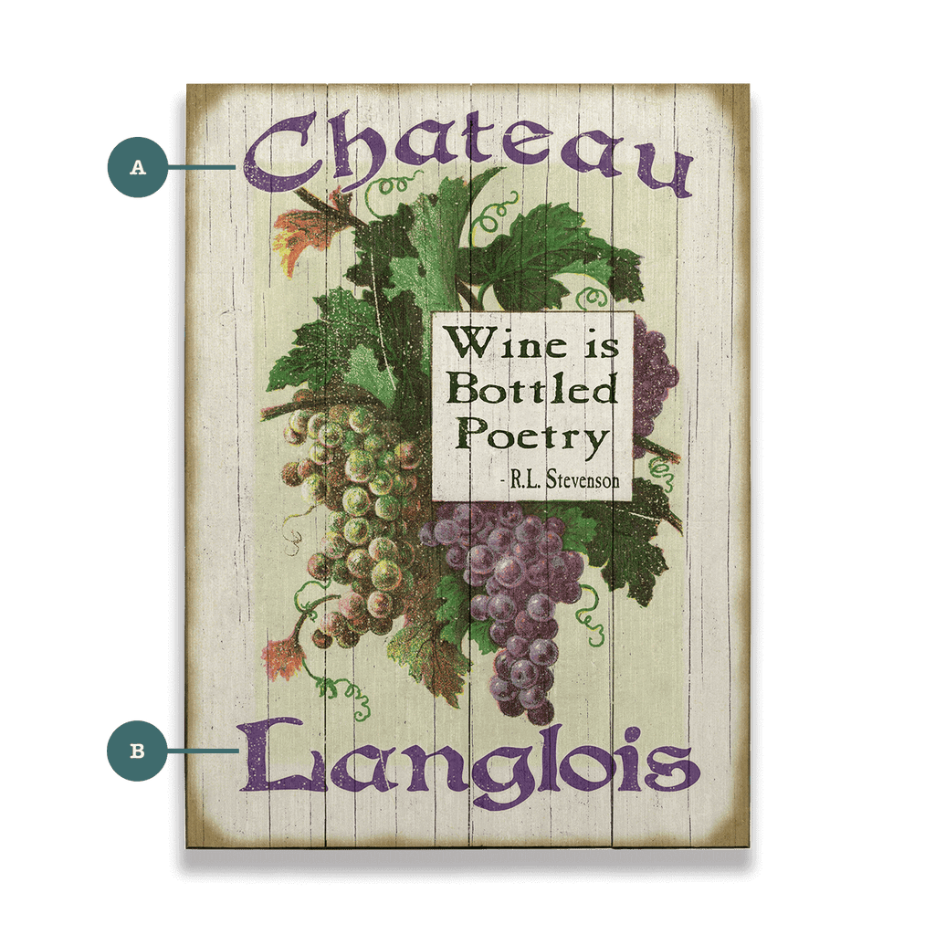 Wine is Bottled Poetry: Personalized - Wood & Metal Wall Art