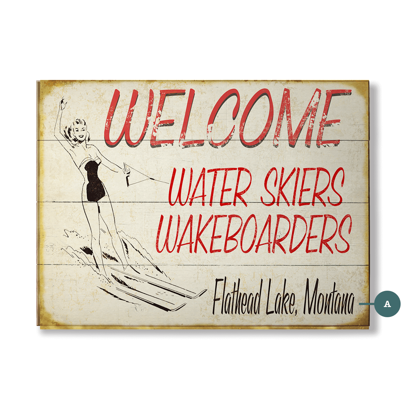 Water Sport Welcome - Wood & Metal Wall Art
