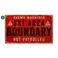 Ski Area Boundary: Personalized - Wood & Metal Wall Art
