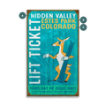 Hidden Valley Lift Ticket - Wood & Metal Wall Art