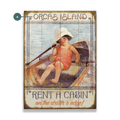 Rent a Cabin on the Water's Edge - Wood & Metal Wall Art