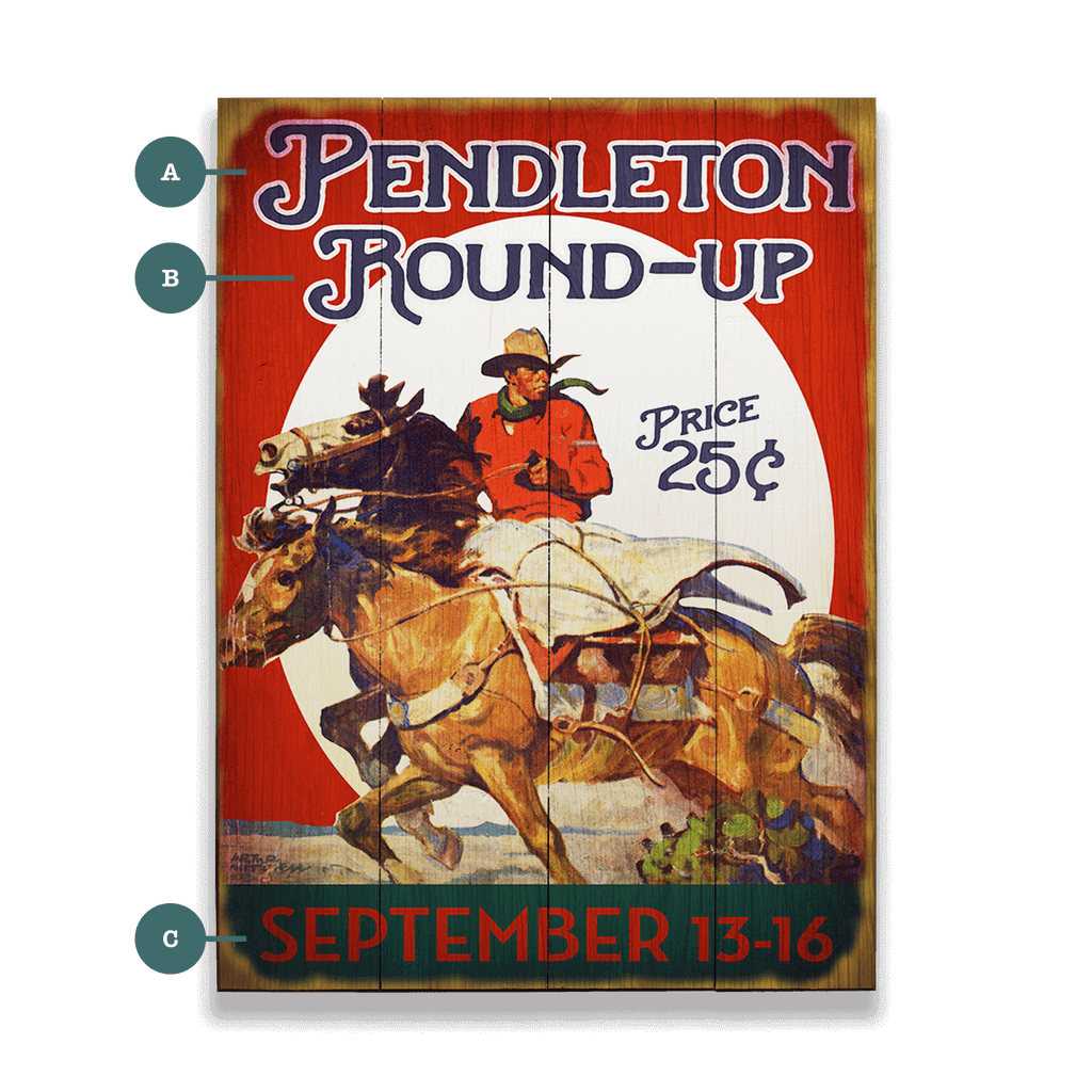 Cowboy Round-up - Wood & Metal Wall Art
