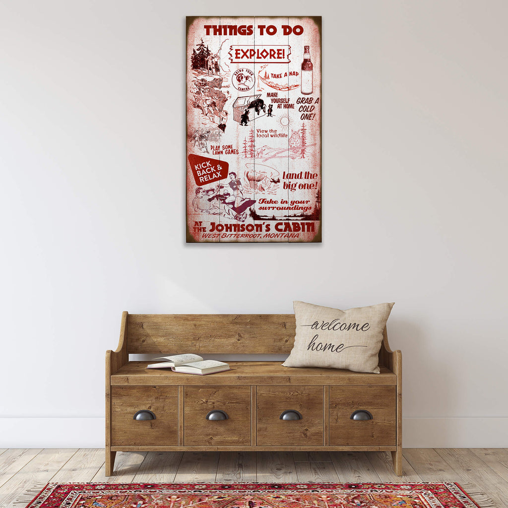 Things to do at the Cabin - Wood & Metal Wall Art