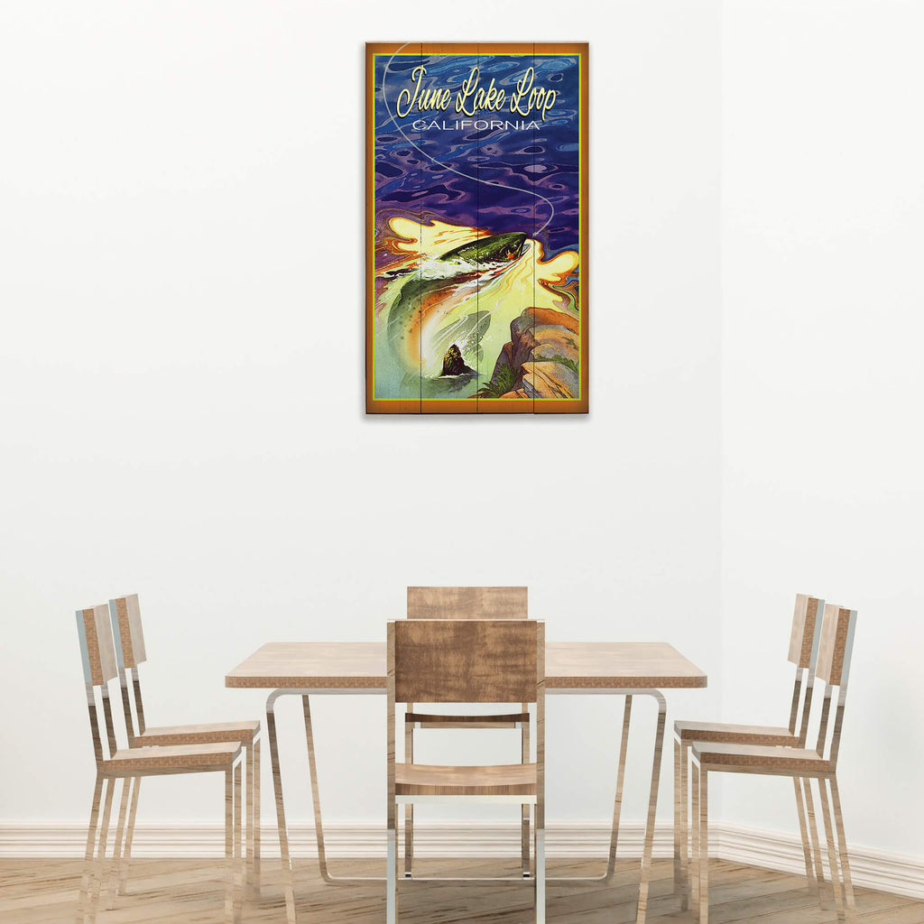 Fly Fishing at June Lake Loop - Wood & Metal Wall Art