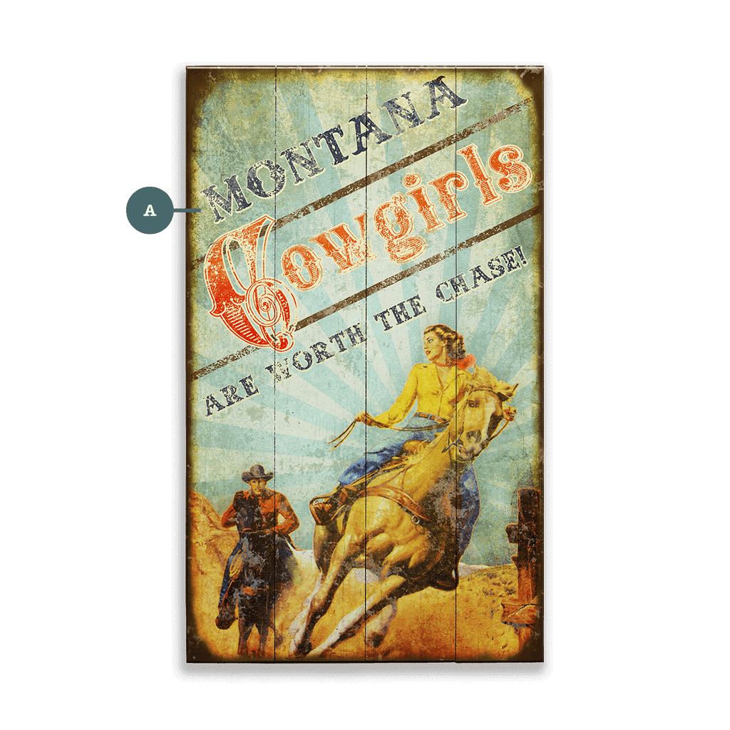 Cowgirls are Worth the Chase - Wood & Metal Wall Art