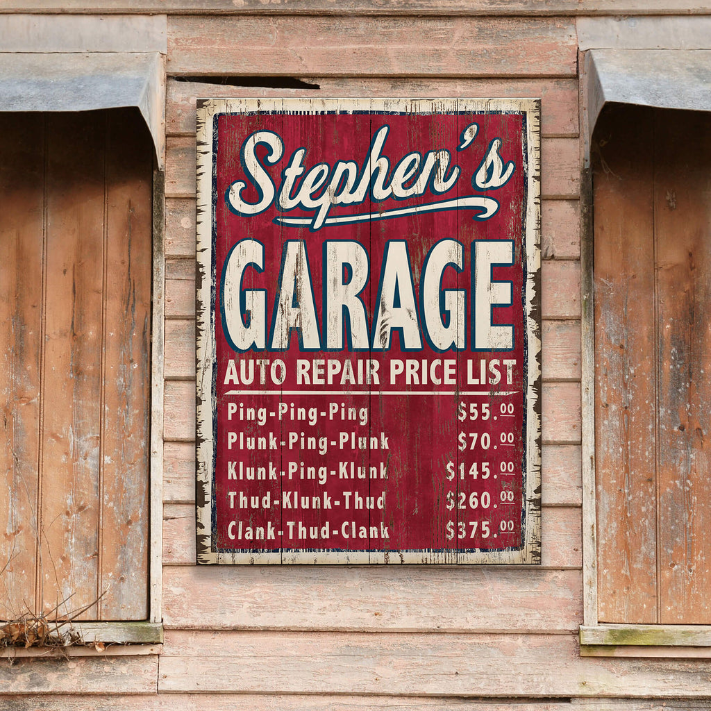Auto Repair Garage Sign - Wood & Metal Wall Art