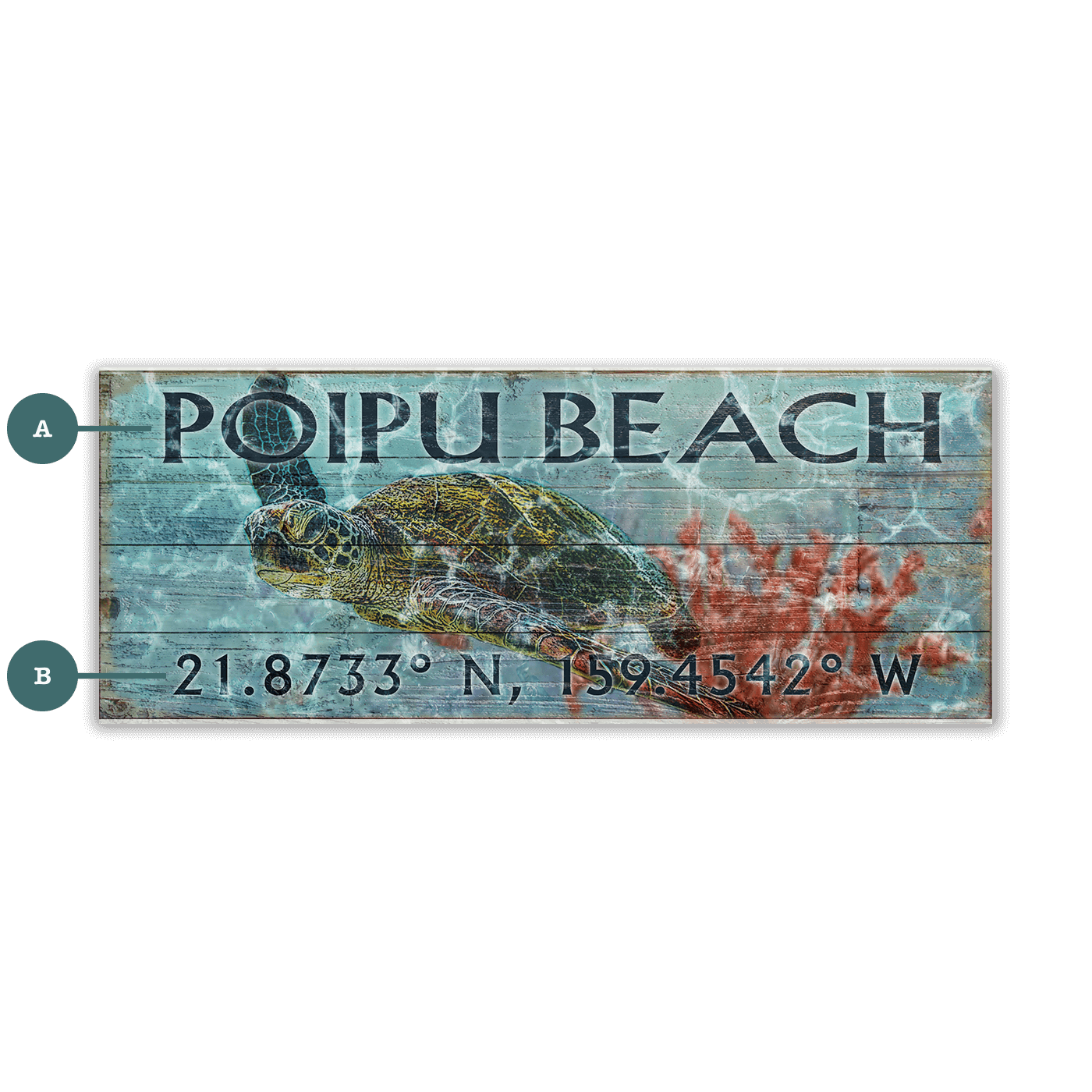 A Sea Turtle's Adventure - Wood & Metal Wall Art