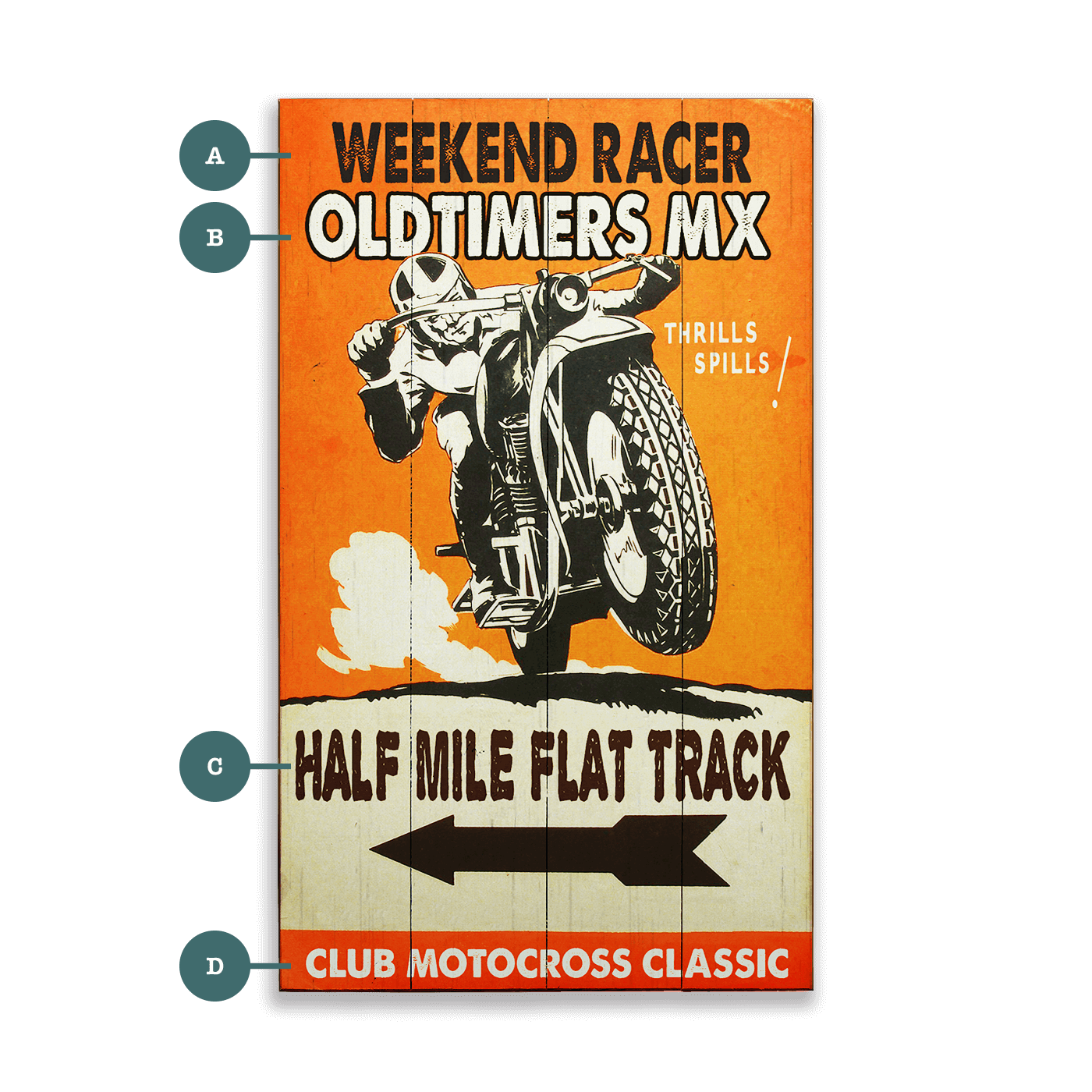 Weekend Racer - Wood & Metal Wall Art