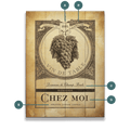 Vintage Wine Label - Wood & Metal Wall Art
