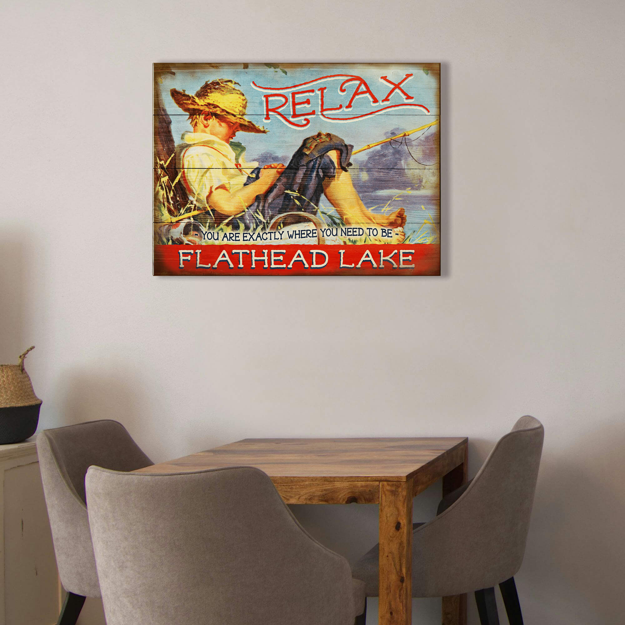Relax by the Lake: Personalized - Wood & Metal Wall Art