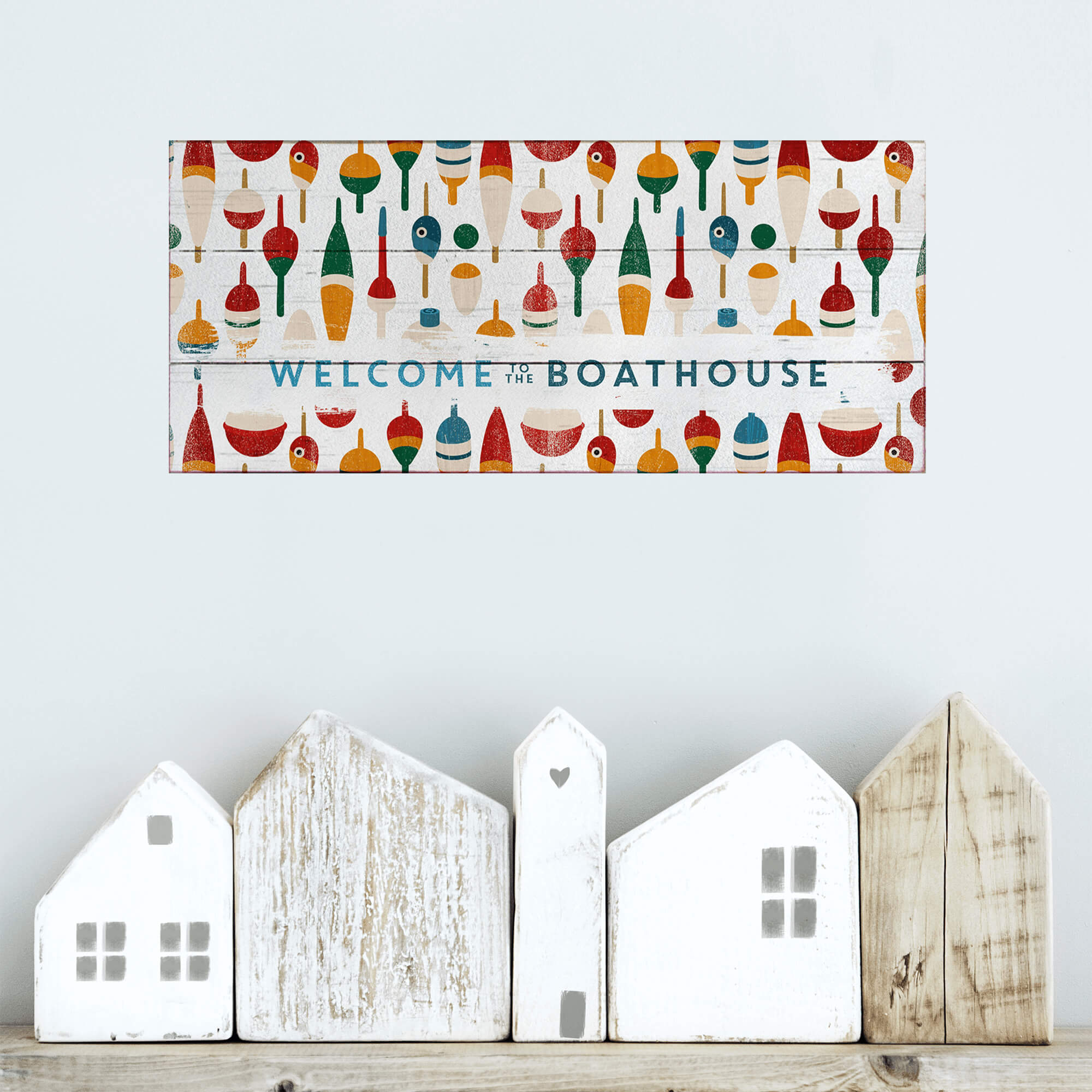 Welcome to the Boathouse: Generic Bobber - Wood & Metal Wall Art