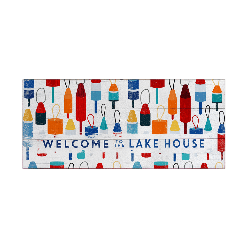 Lake House Buoy Welcome: Generic - Wood & Metal Wall Art