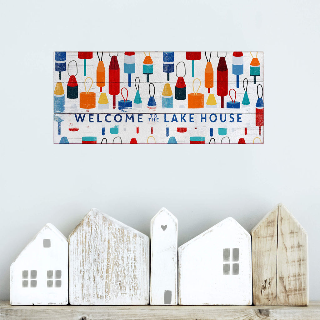 Lake House Buoy Welcome: Generic - Wood & Metal Wall Art
