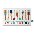 Oar Pattern Welcome Sign - Wood & Metal Wall Art