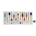 Oar Pattern Welcome Sign - Wood & Metal Wall Art