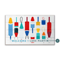 Welcome to the Lake Buoy Sign: Horizontal - Wood & Metal Wall Art