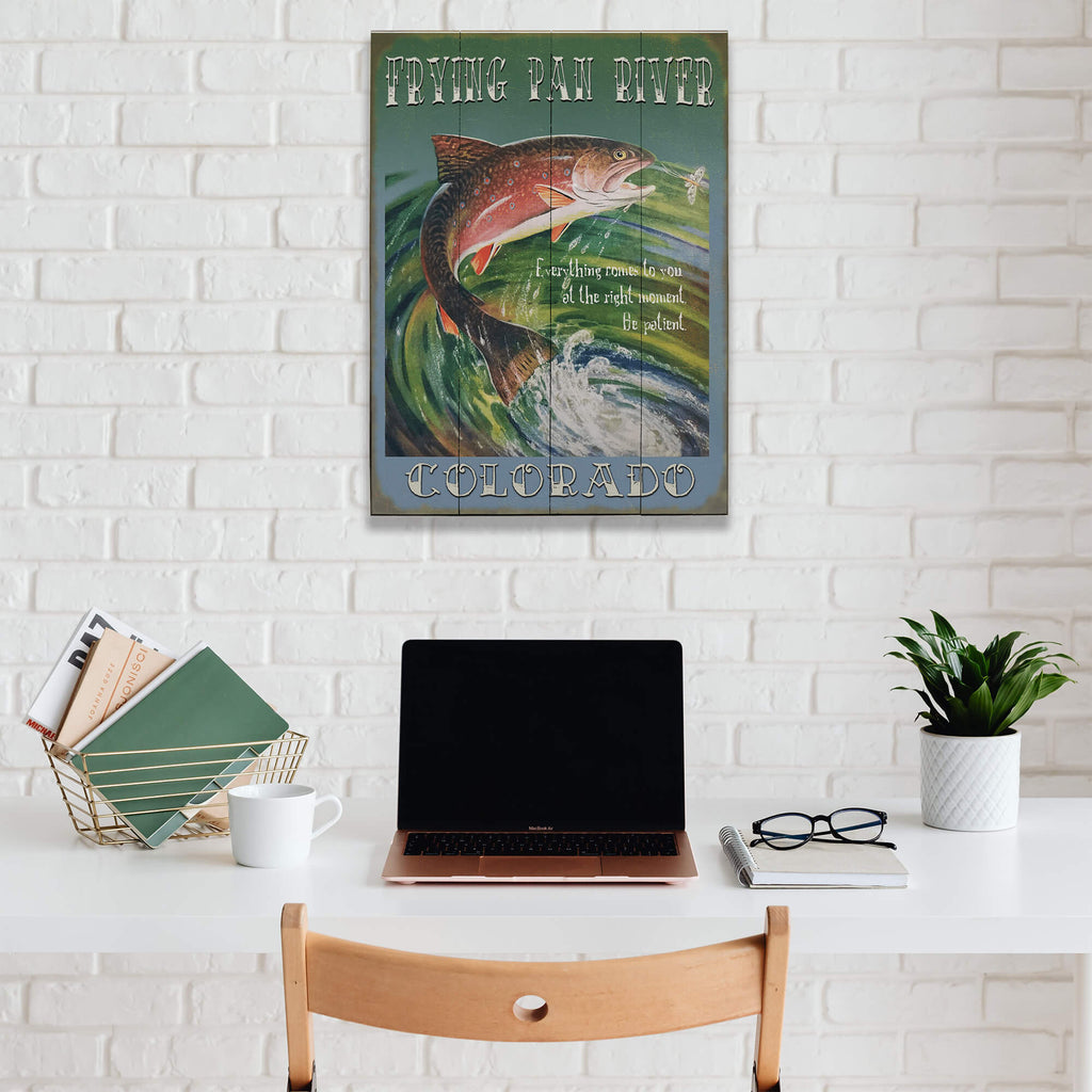 Fishing in the Right Moment - Wood & Metal Wall Art
