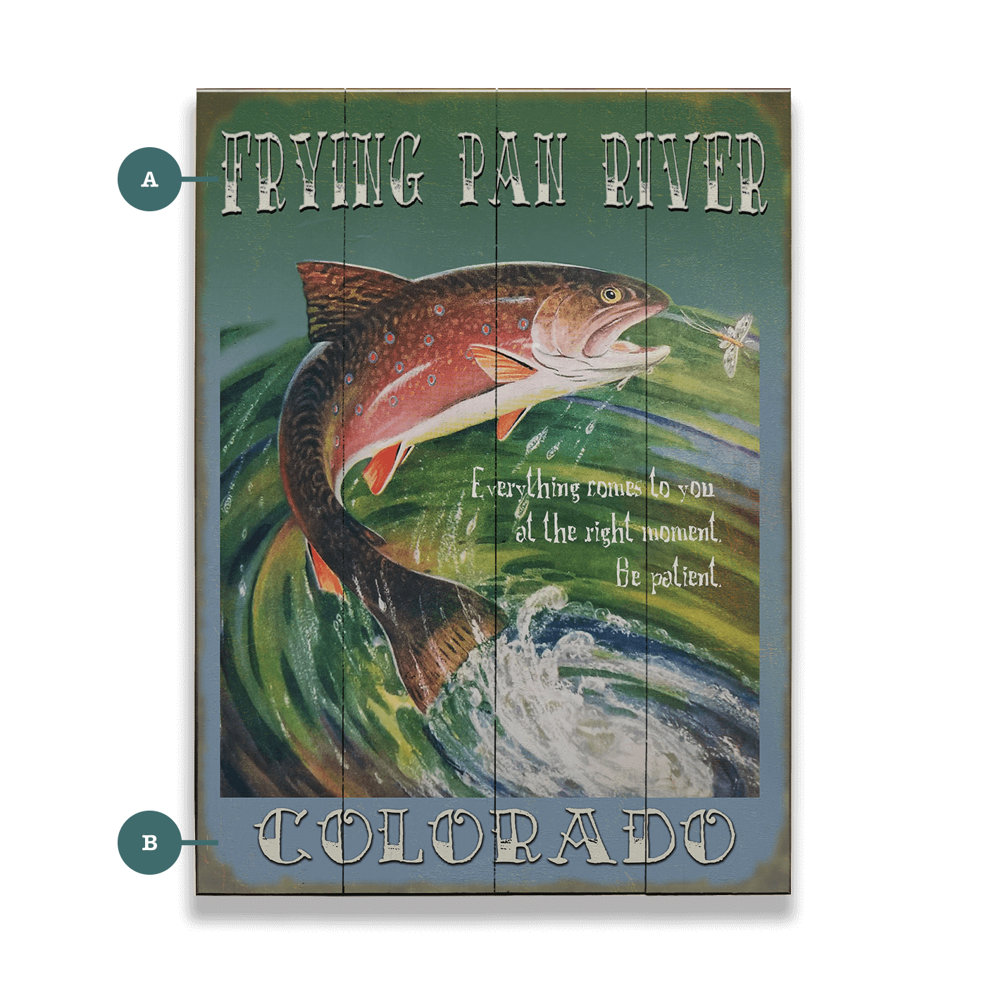Fishing in the Right Moment - Wood & Metal Wall Art