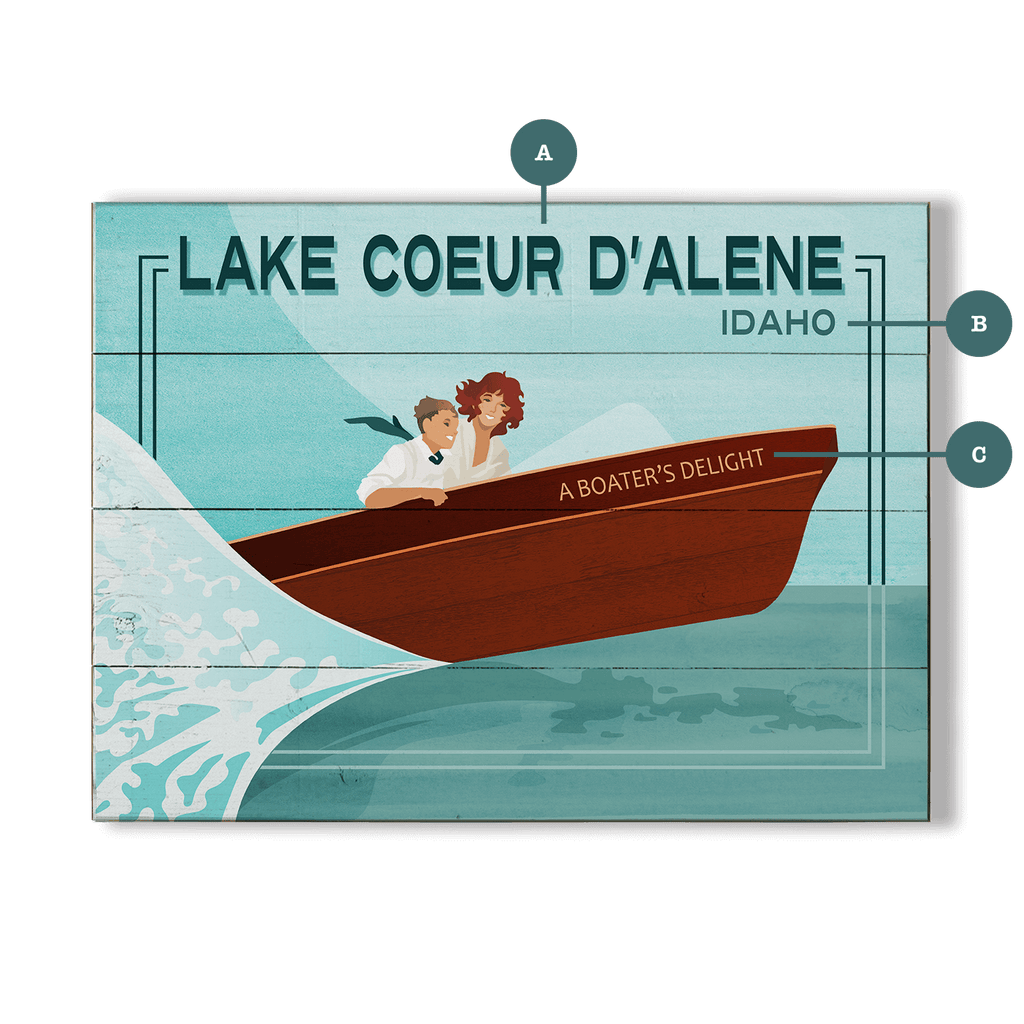 Couple's Boat Ride Bliss - Wood & Metal Wall Art