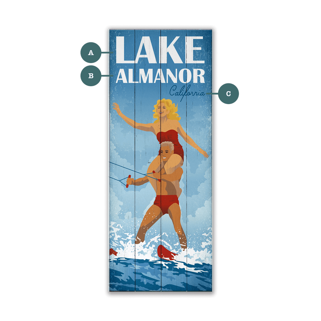 Stacked Water Sports - Wood & Metal Wall Art