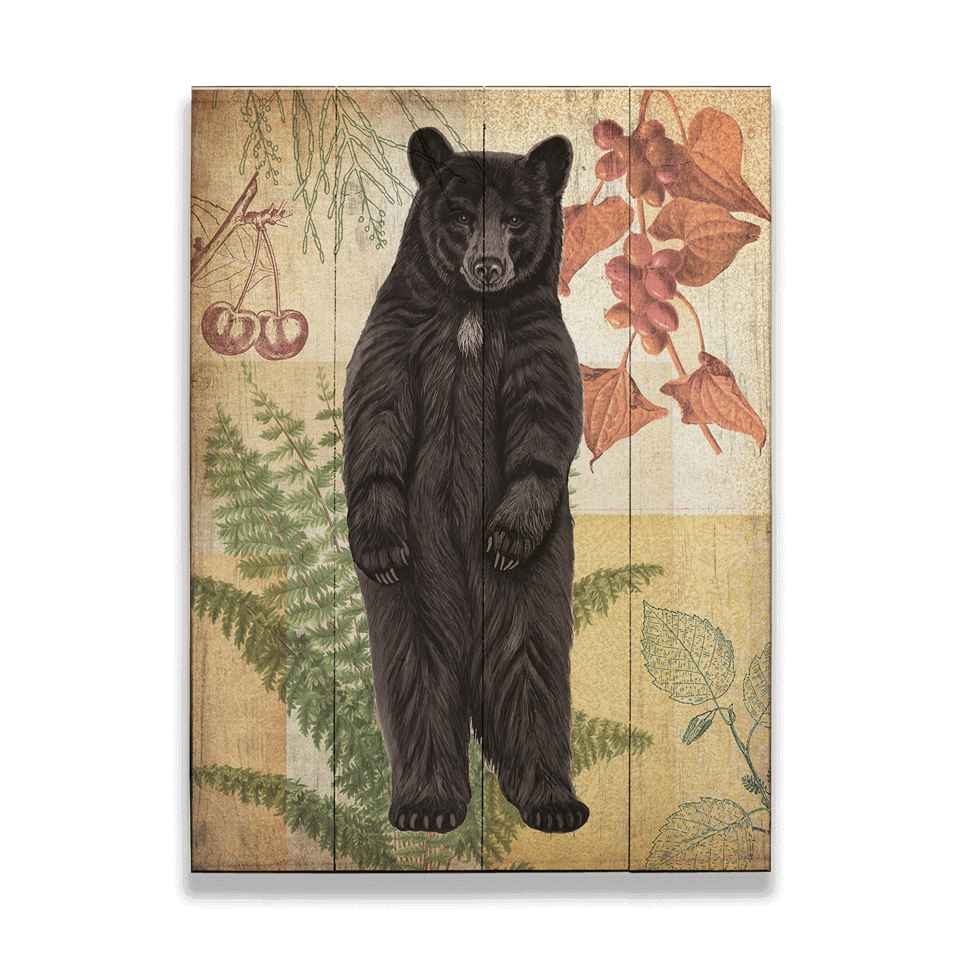 Wildwood Fern Bear - Wood & Metal Wall Art