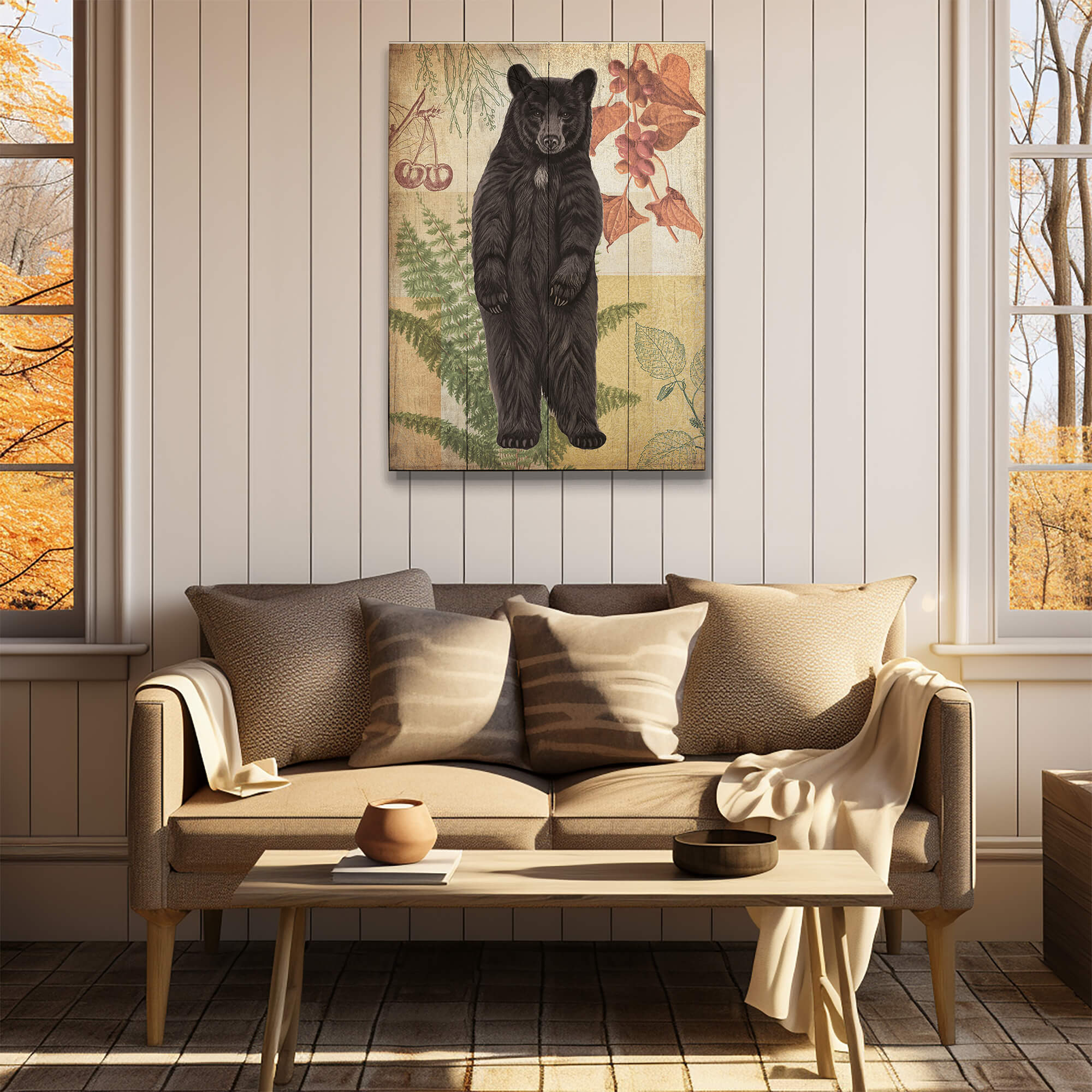 Wildwood Fern Bear - Wood & Metal Wall Art