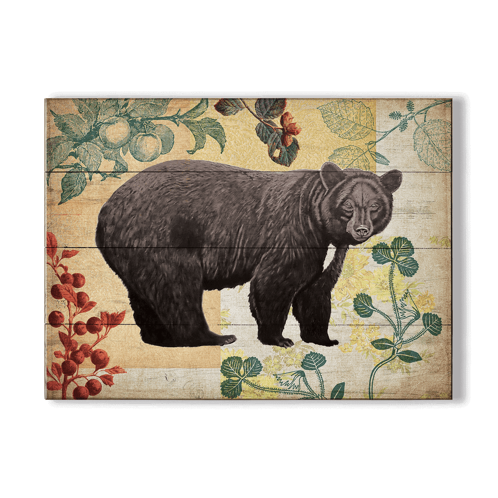 Wildwood Berry Bear - Wood & Metal Wall Art
