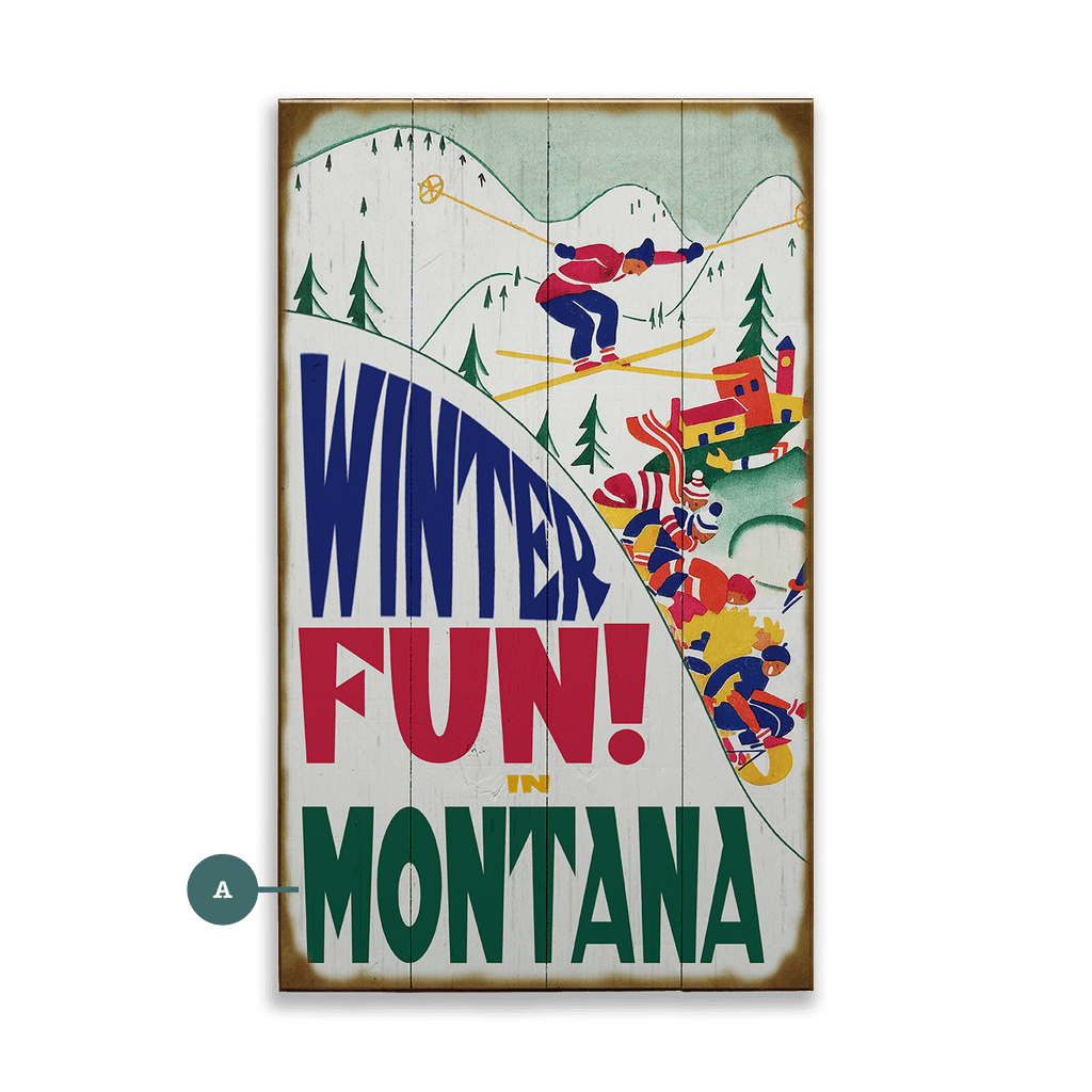 Winter Fun - Wood & Metal Wall Art