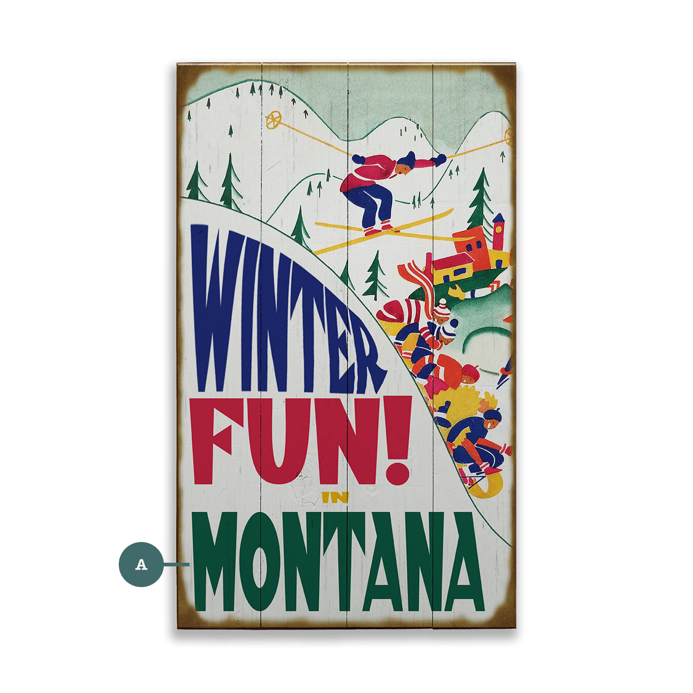 Winter Fun - Wood & Metal Wall Art