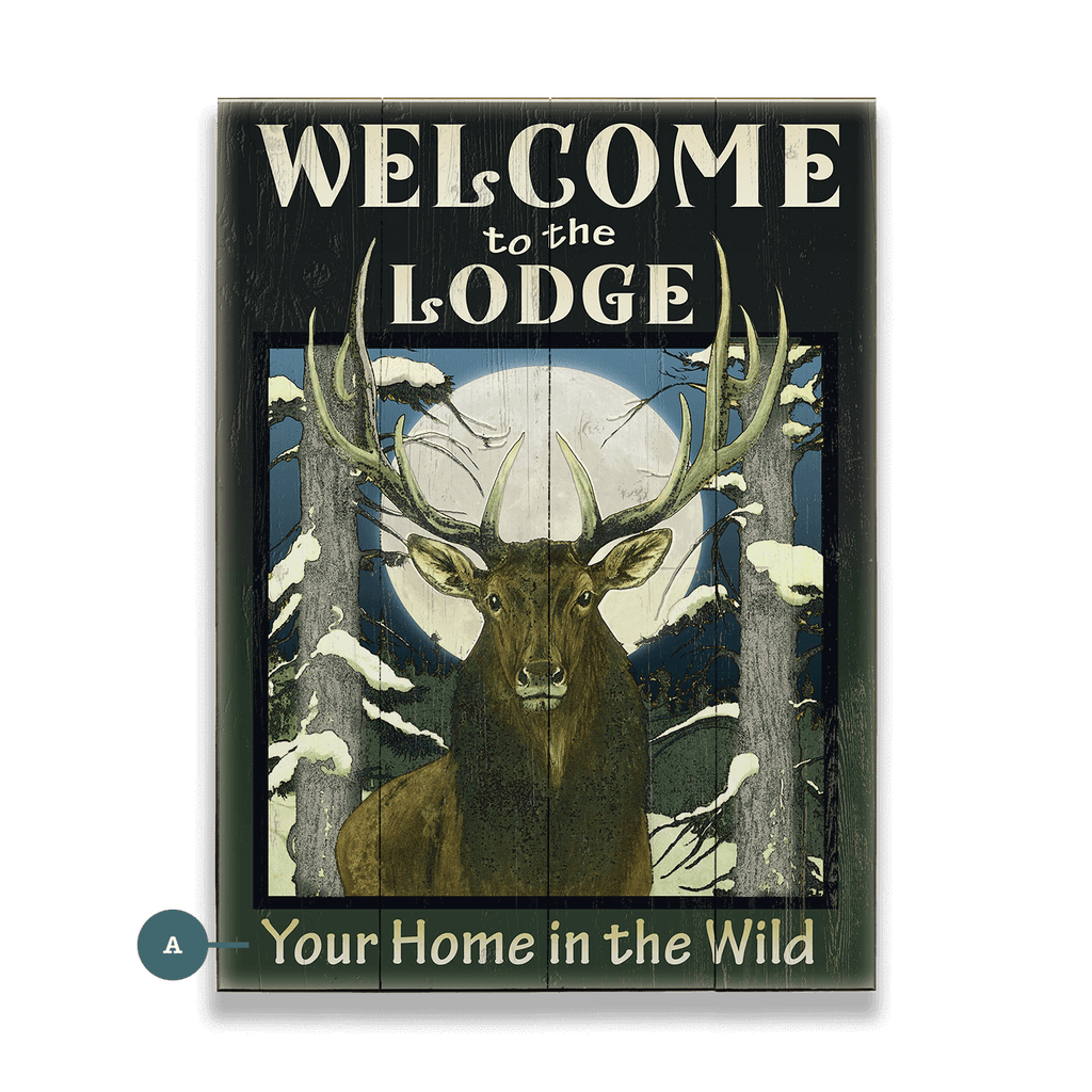 Welcome to the Lodge - Wood & Metal Wall Art