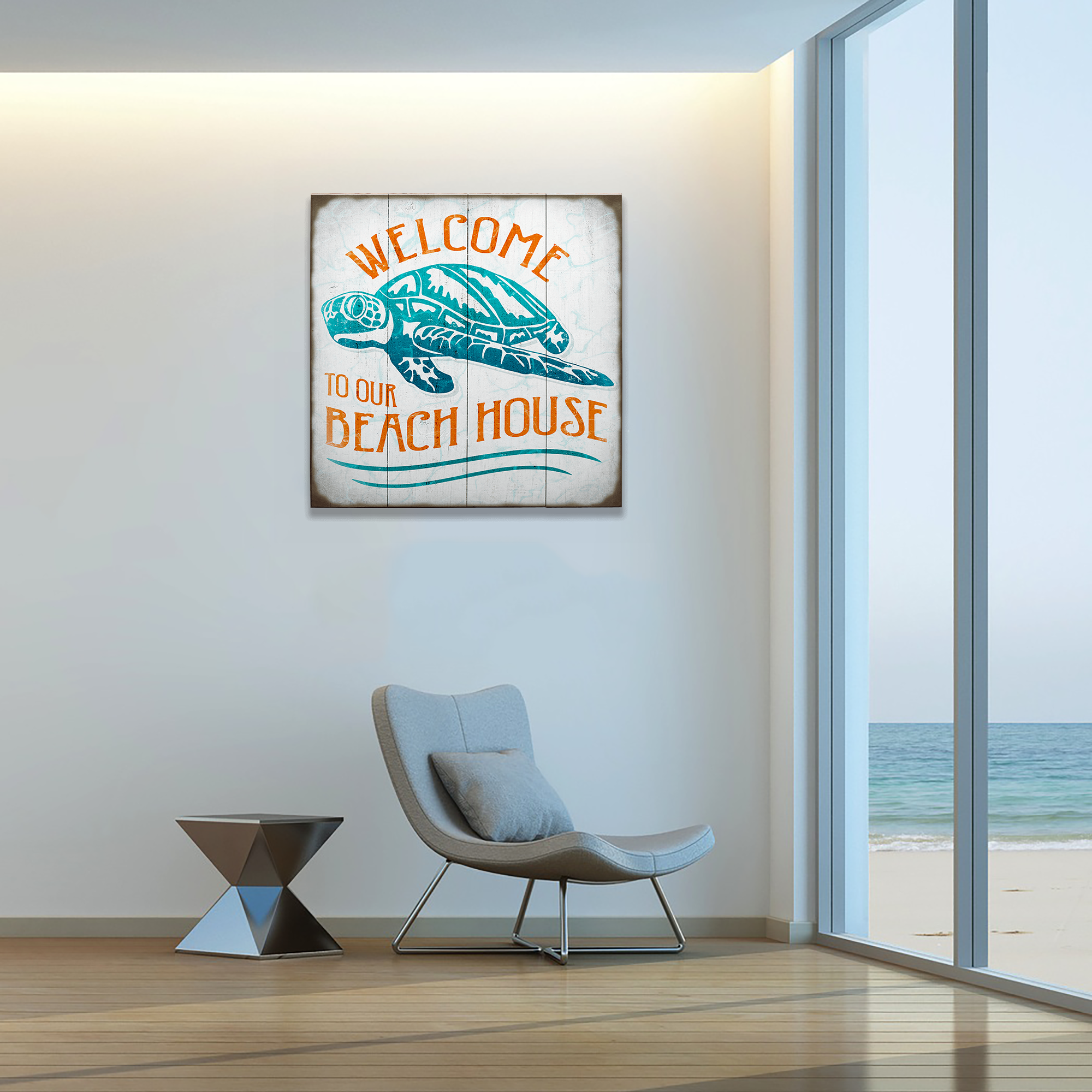 Turtle Beach House - Generic - Wood & Metal Wall Art