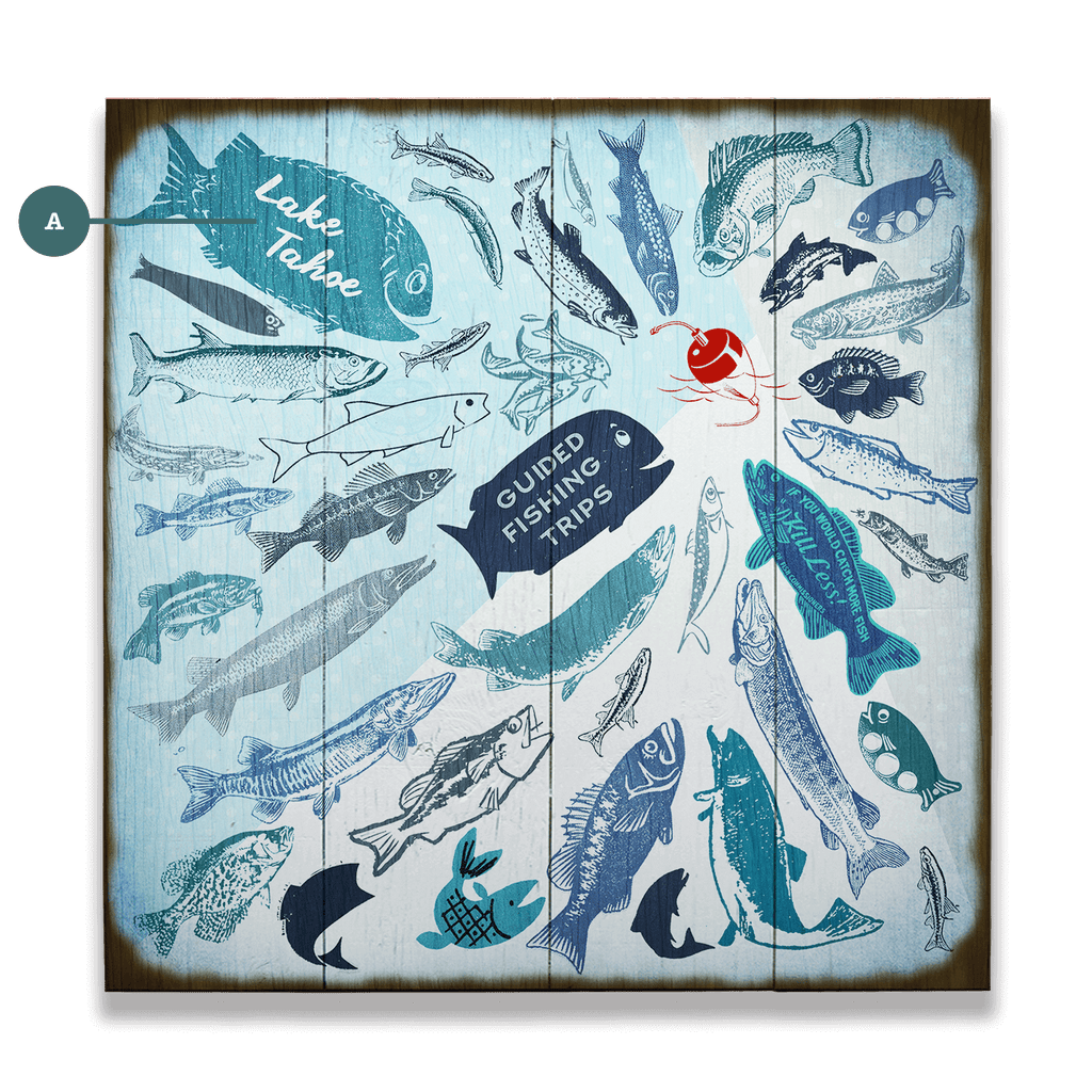 Fishing Frenzy - Wood & Metal Wall Art