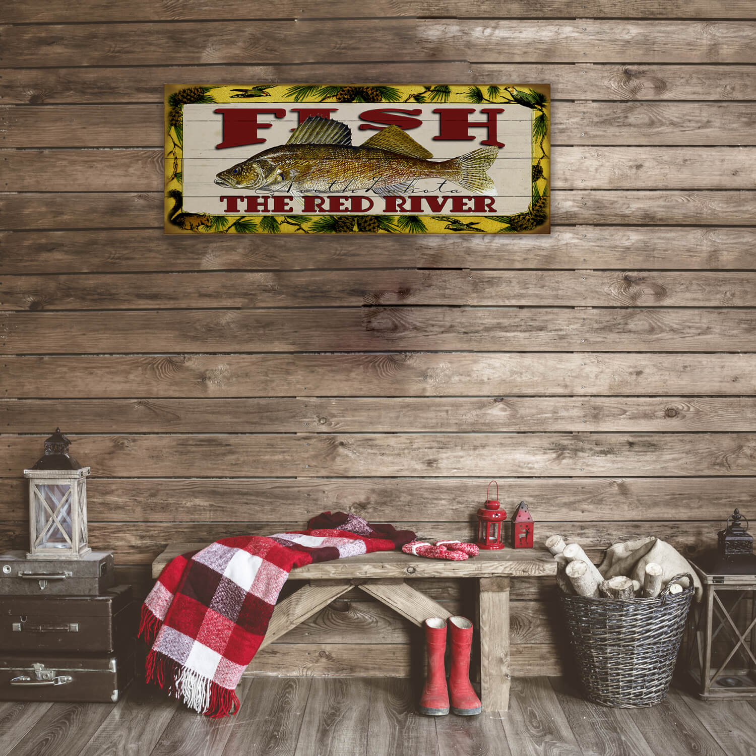 Catch of the Day Freshwater Fishing Sign Wall Decor
