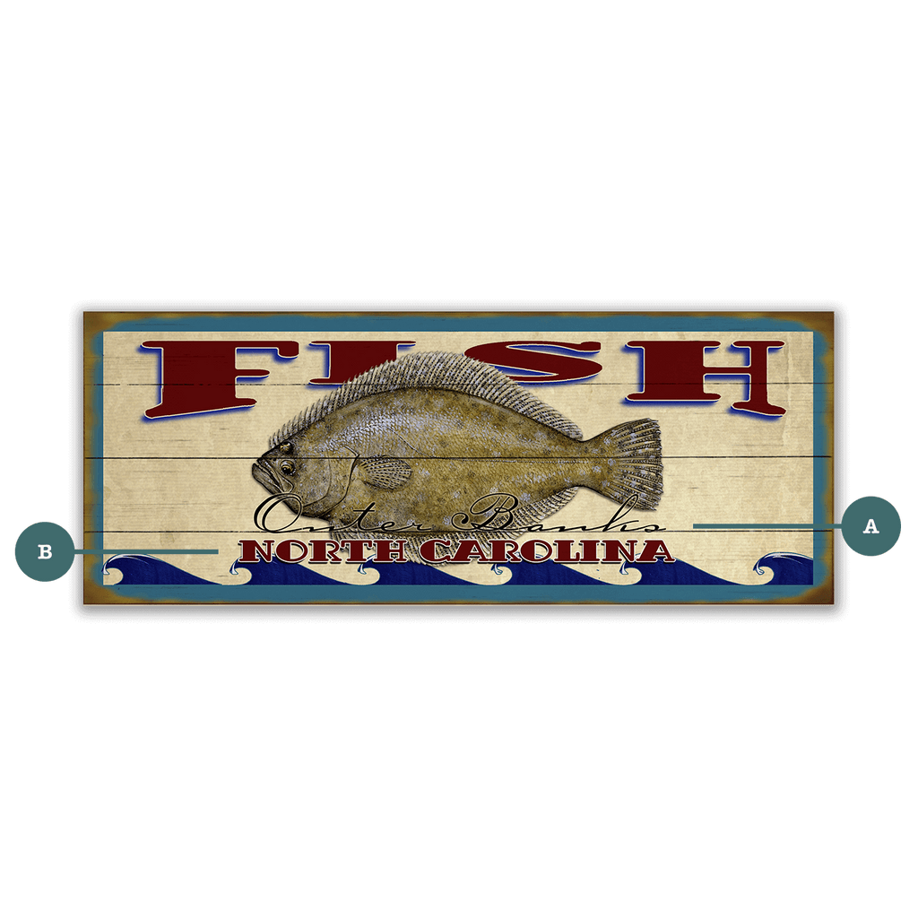 Catch of the Day Saltwater Fishing Sign Wall Decor