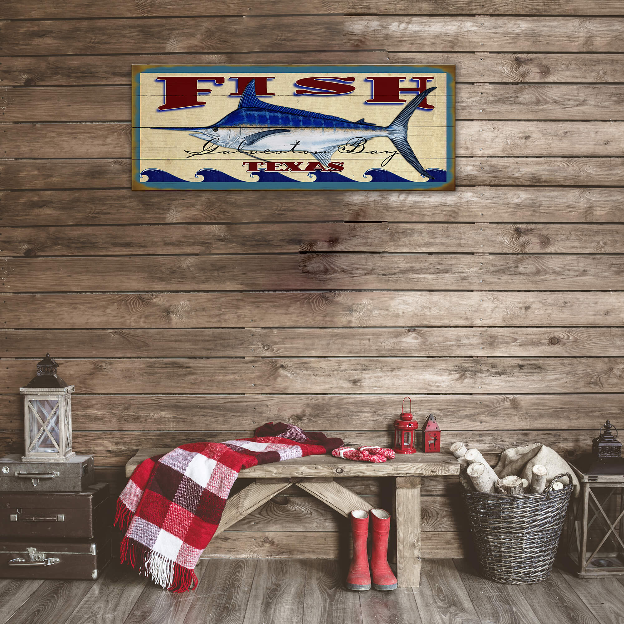 Catch of the Day Saltwater Fishing Sign Wall Decor