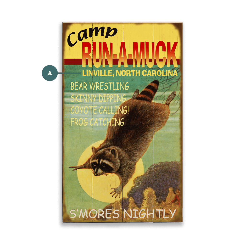 Camp Run-a-Muck - Wood & Metal Wall Art