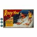 Racing Skiers - Wood & Metal Wall Art