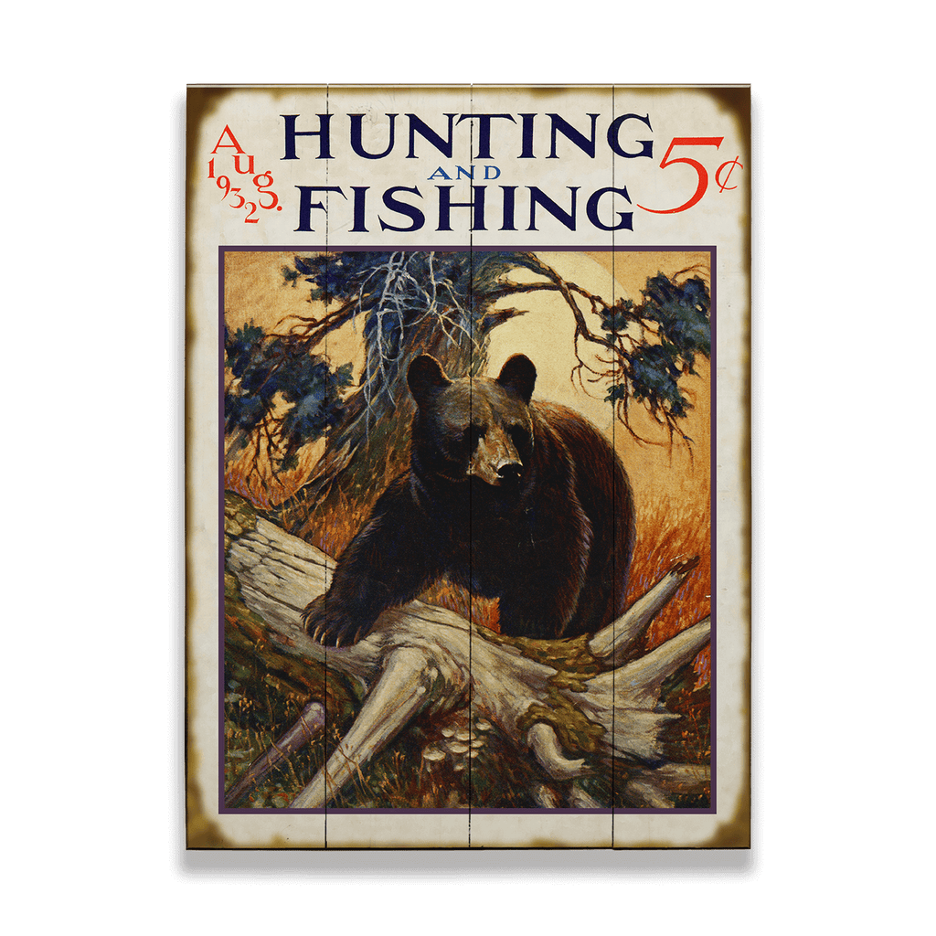 Hunting and Fishing Bear: Generic - Wood & Metal Wall Art