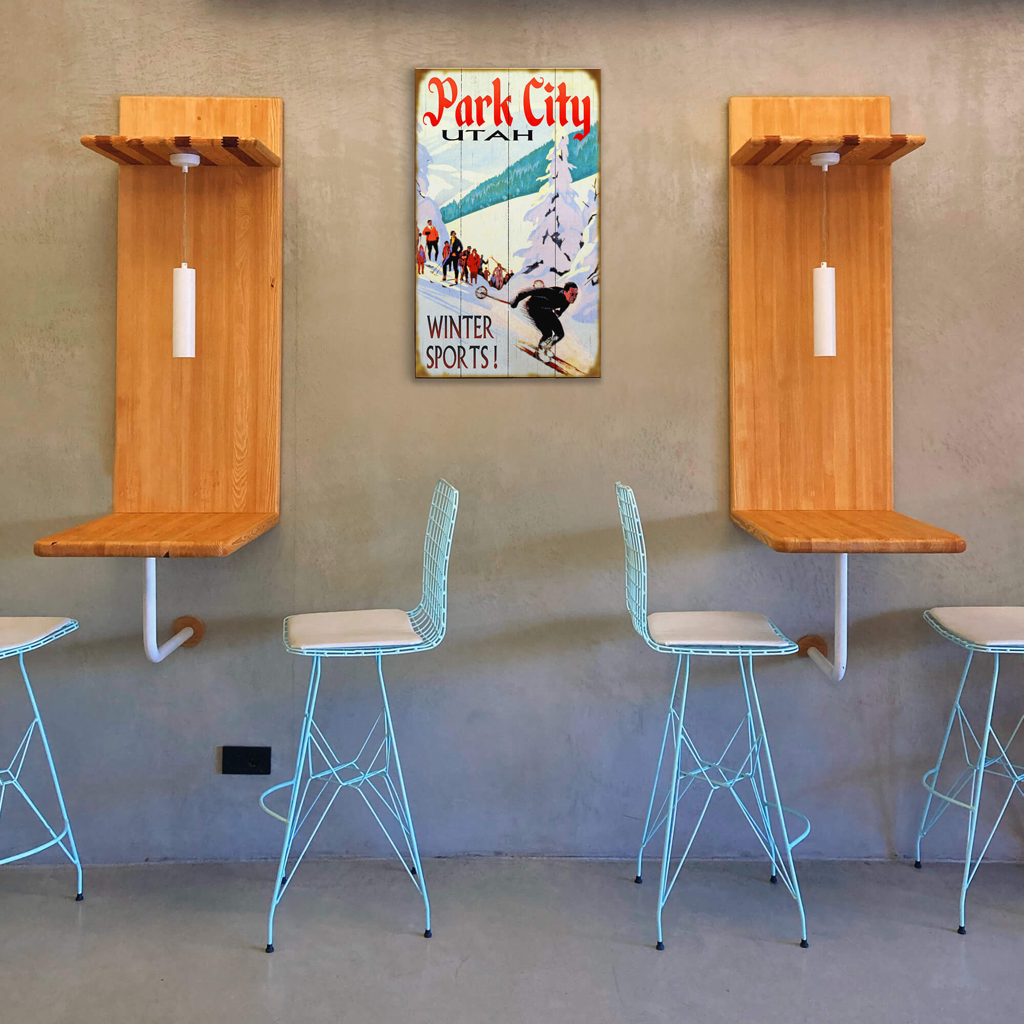 Park City Winter Sports - Wood & Metal Wall Art