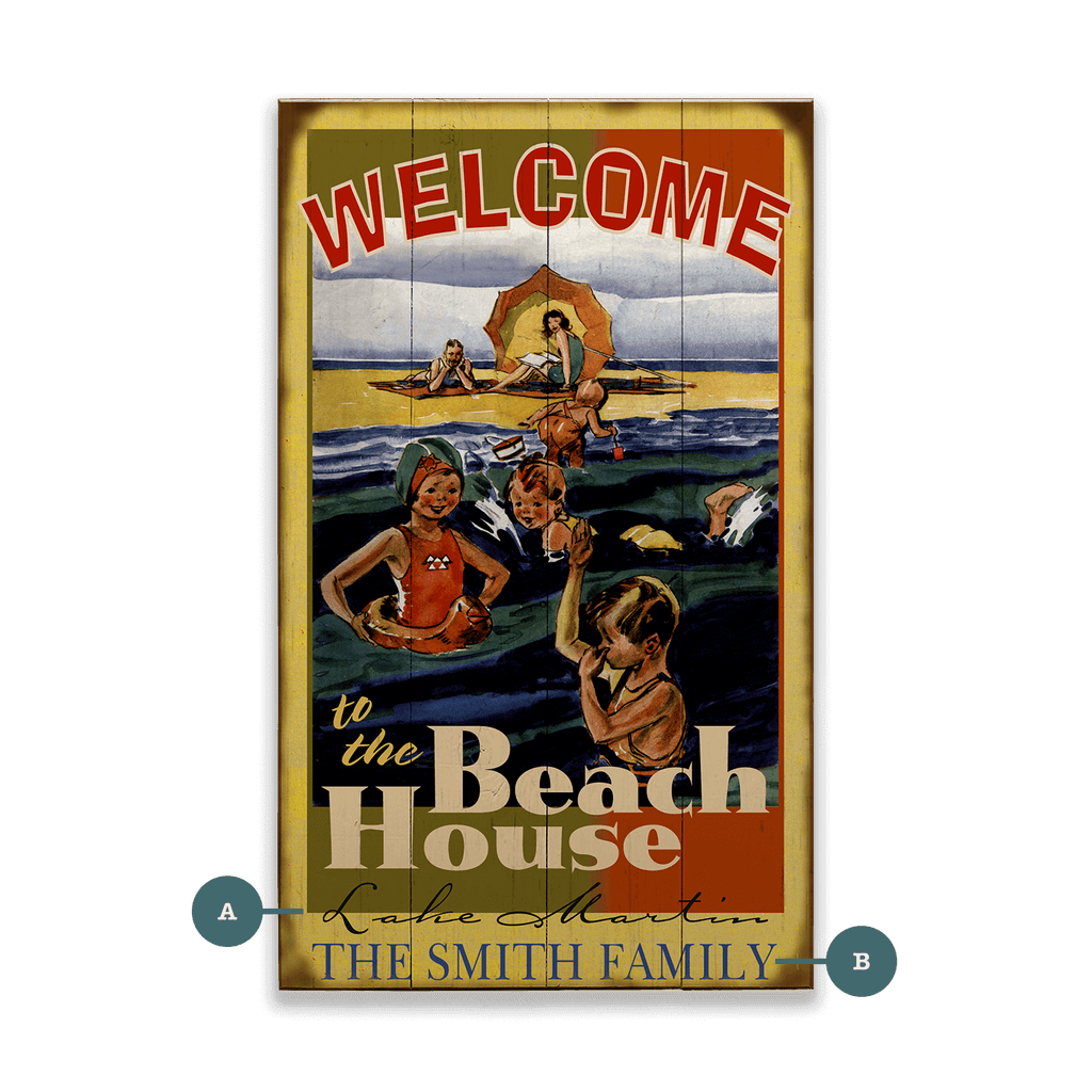Family Beach House - Wood & Metal Wall Art