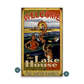 Family Lake House - Wood & Metal Wall Art