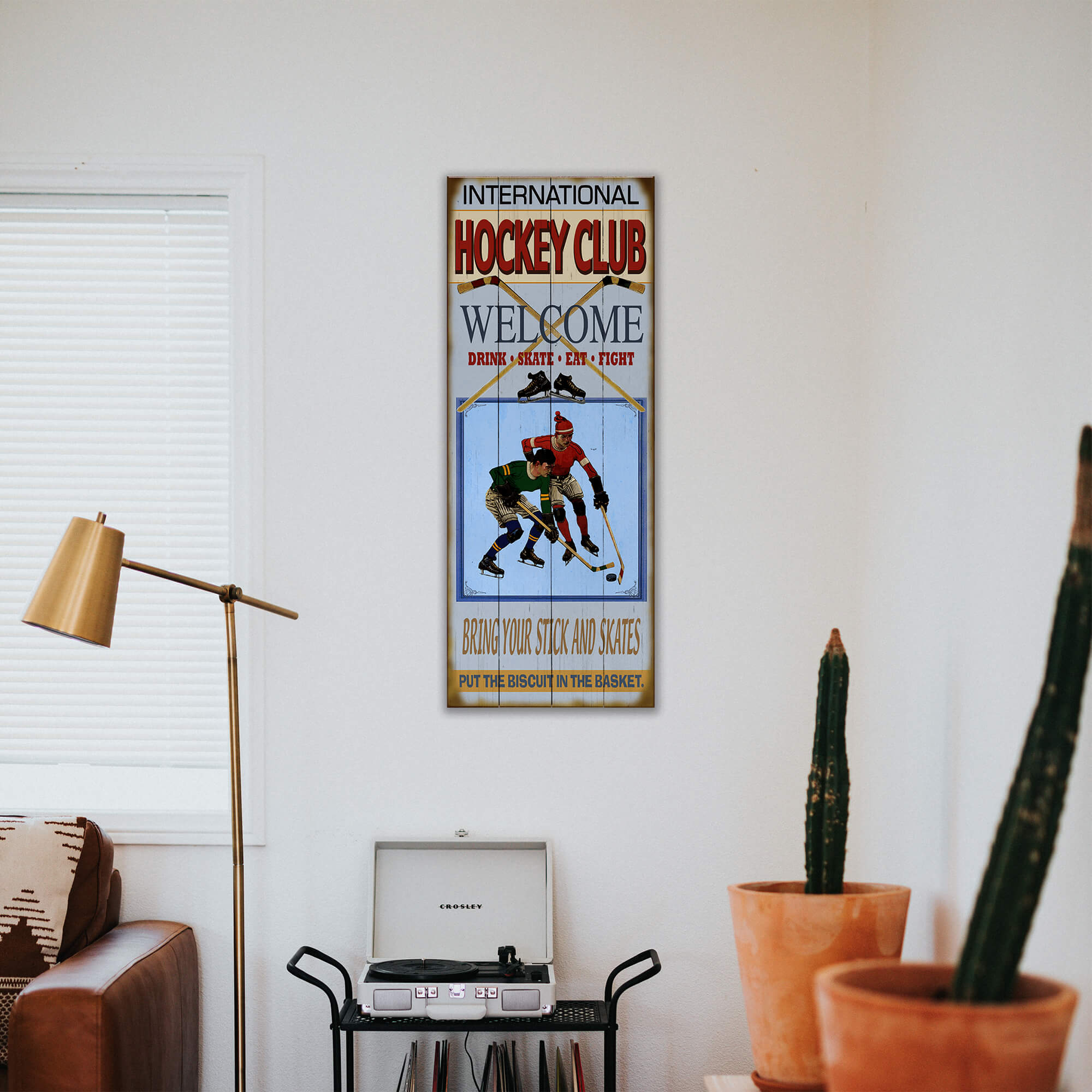Hockey Club - Wood & Metal Wall Art