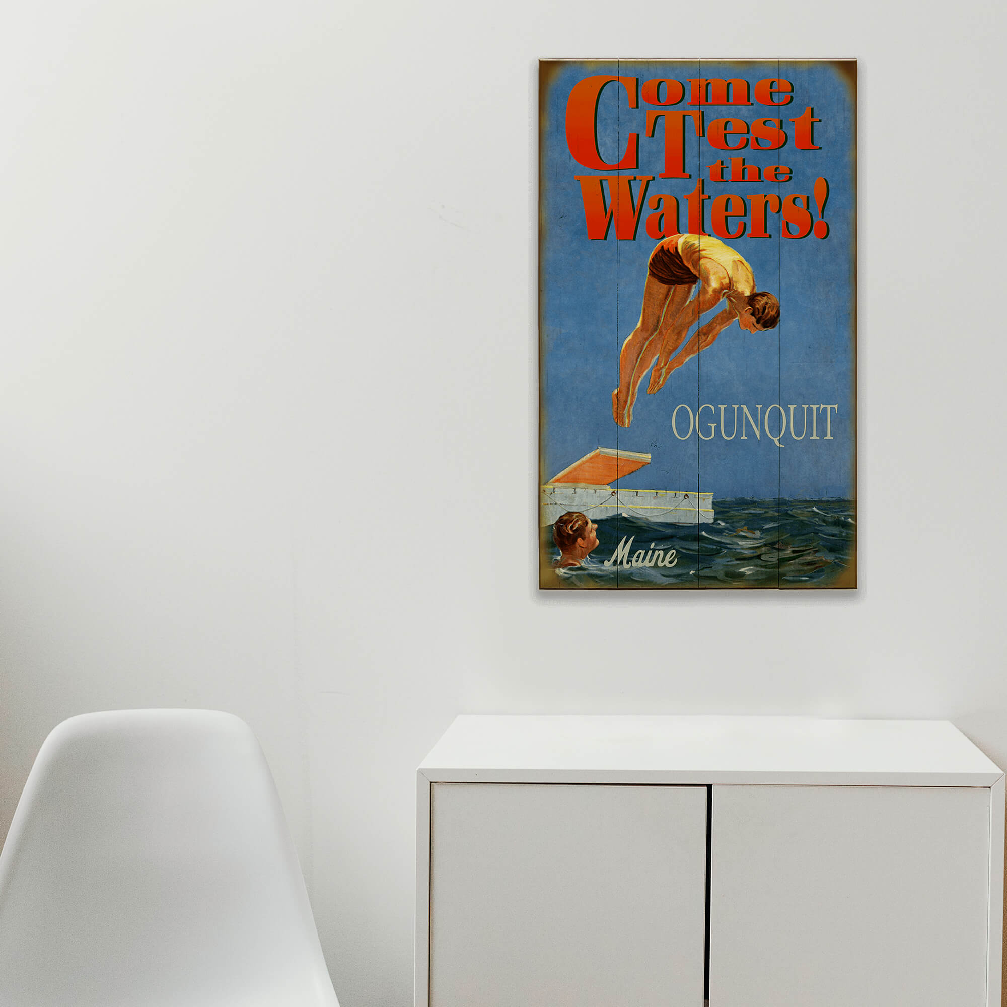 Test the Waters: Take the Plunge - Wood & Metal Wall Art