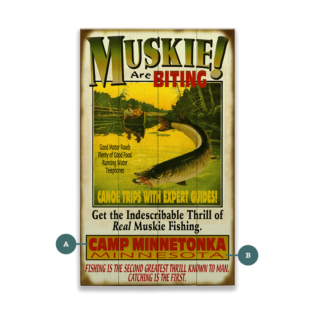 The Muskie are Biting! - Wood & Metal Wall Art