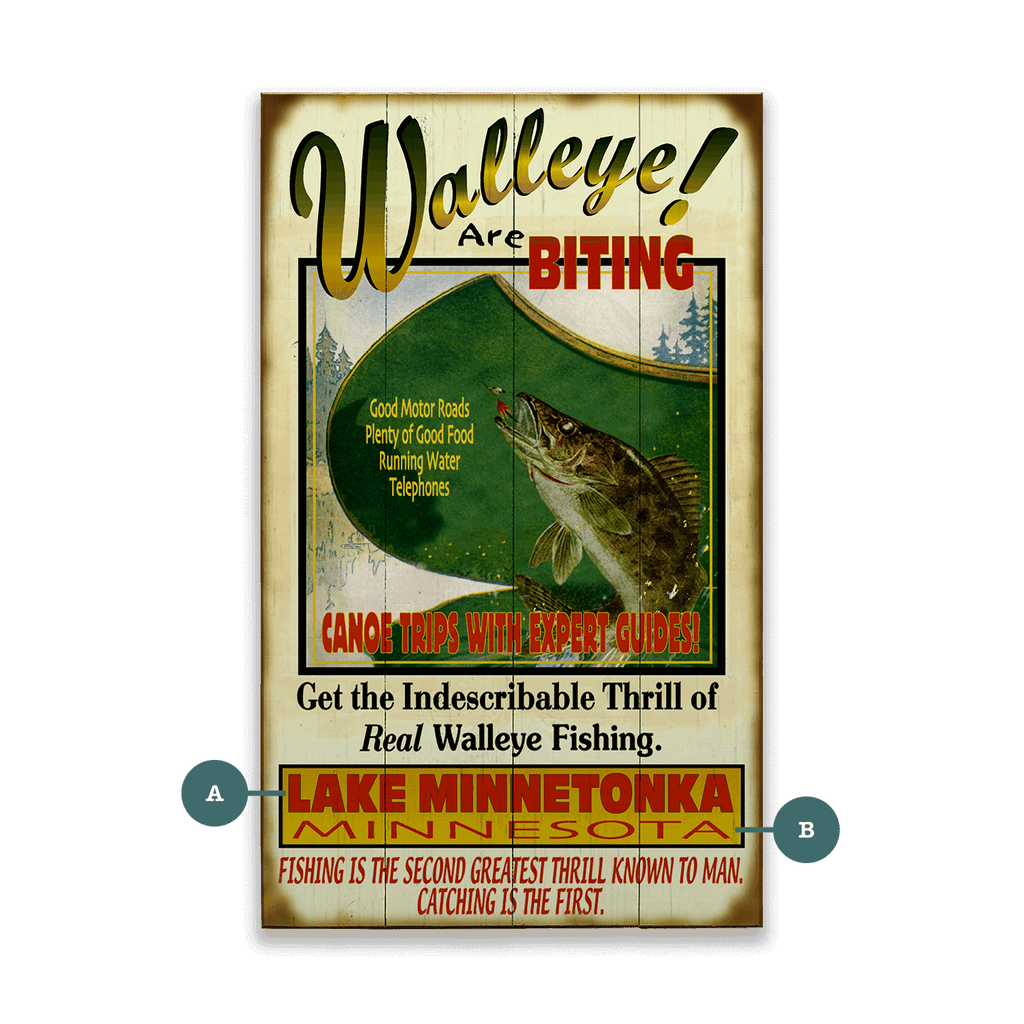The Walleye are Biting! - Wood & Metal Wall Art