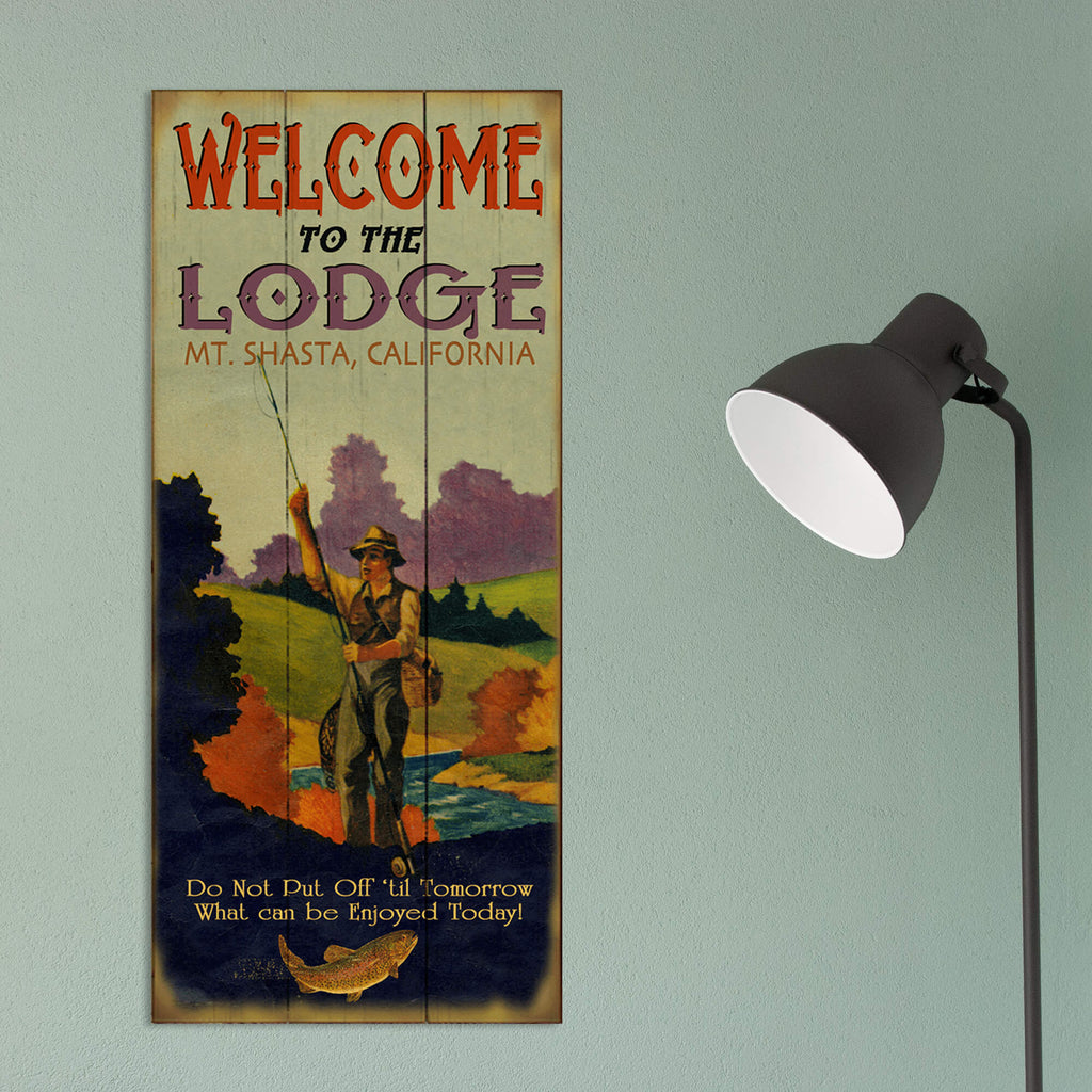 Welcome to the Lodge - Wood & Metal Wall Art