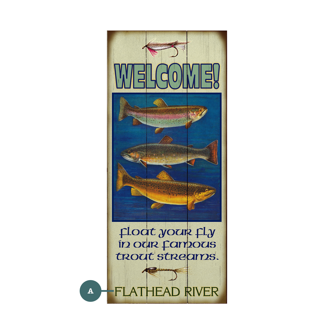 Float Your Fly: Personalized - Wood & Metal Wall Art