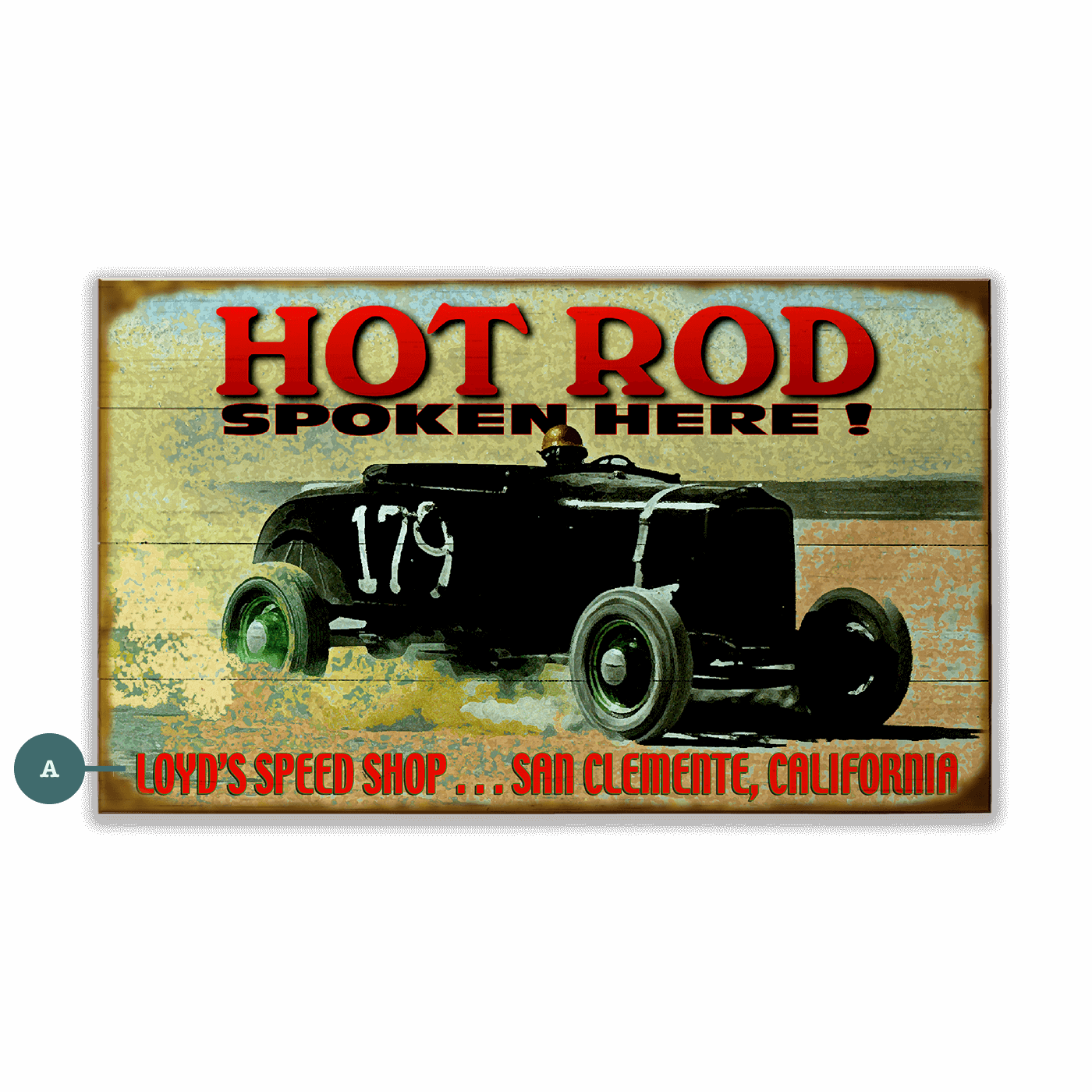 Hot Rod Spoken Here - Wood & Metal Wall Art